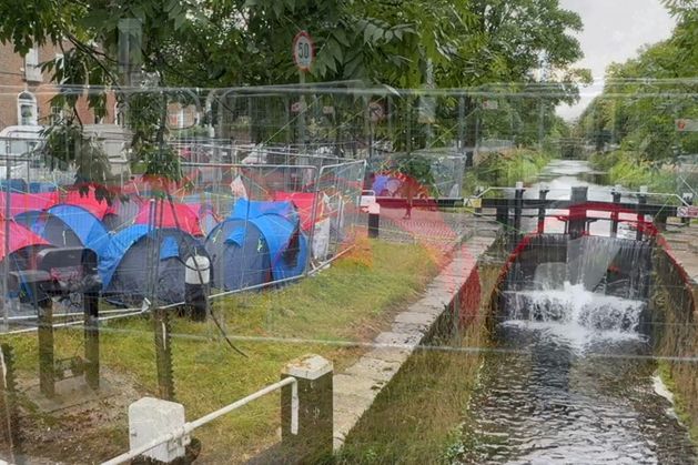 New tent encampment grows along Dublin’s Grand Canal